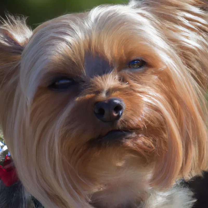 Yorkshire Terrier wearing a Silent Paws sign.