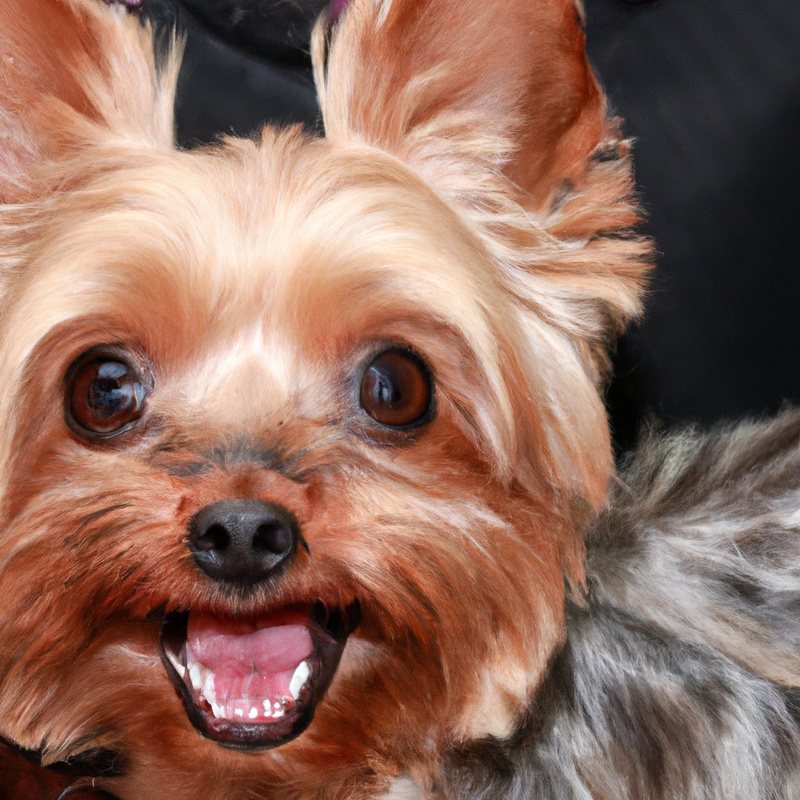 Yorkshire Terrier with chew toy