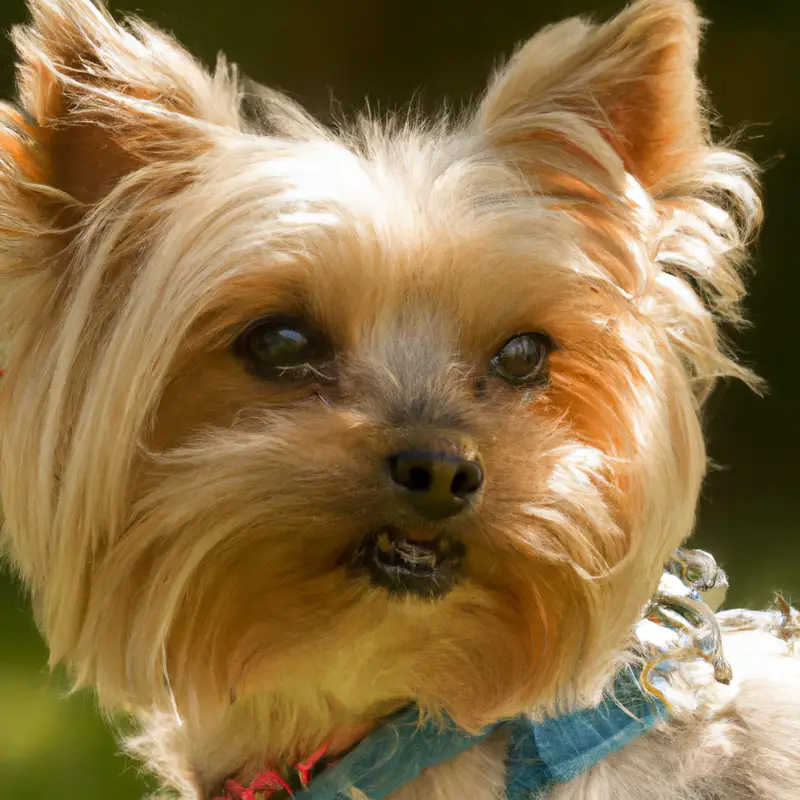 Yorkshire Terriers in dog show.