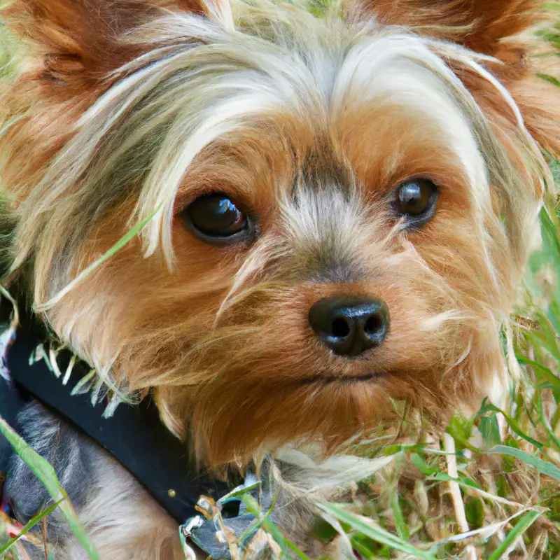 Yorkshire terrier with toy.