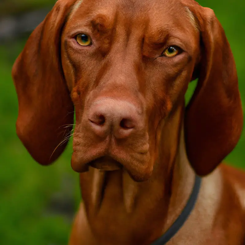 Young Vizsla puppy training.