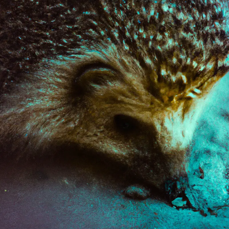Curious hedgehog hiding.