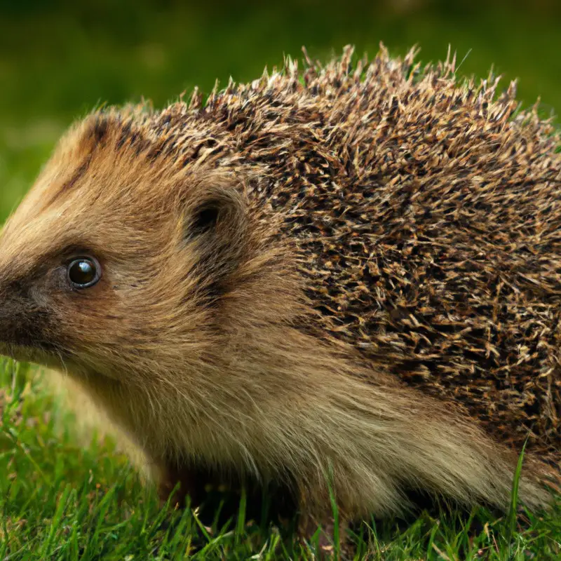 Curious hedgehog sniffs.