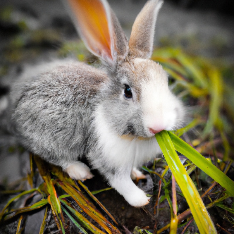 Cute rabbit digging
