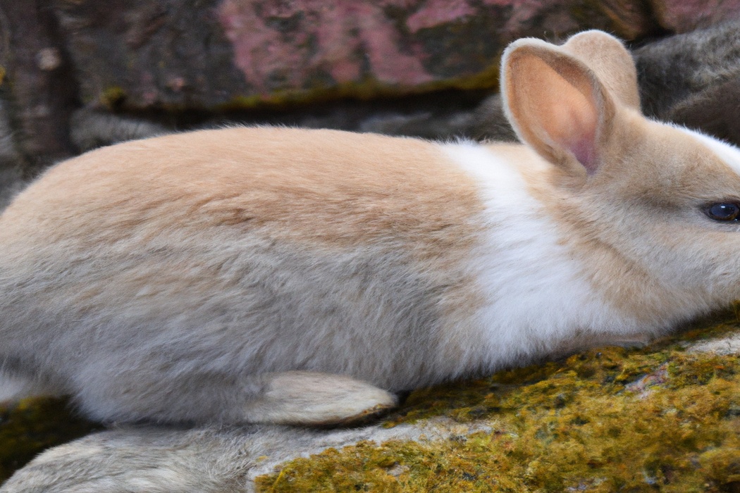 Fluffy bunny nibbling