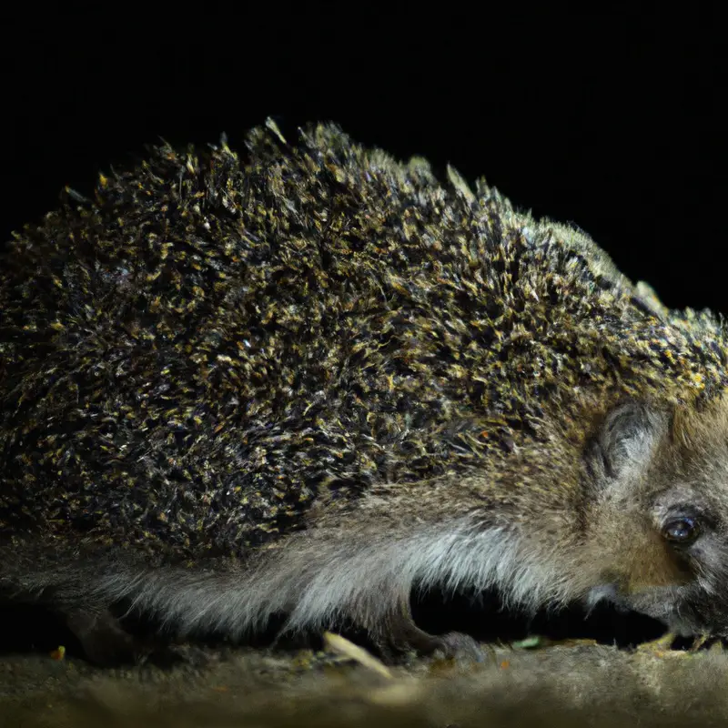 Hedgehog devouring insects.
