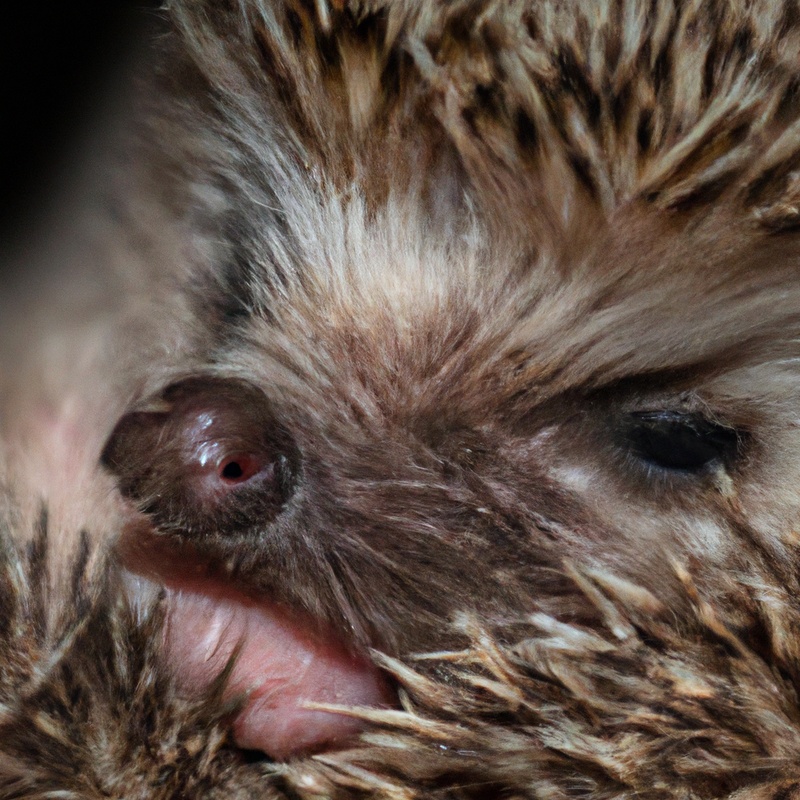 Hedgehog grooming close-up.