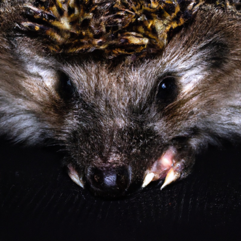 Hedgehog in burrow.