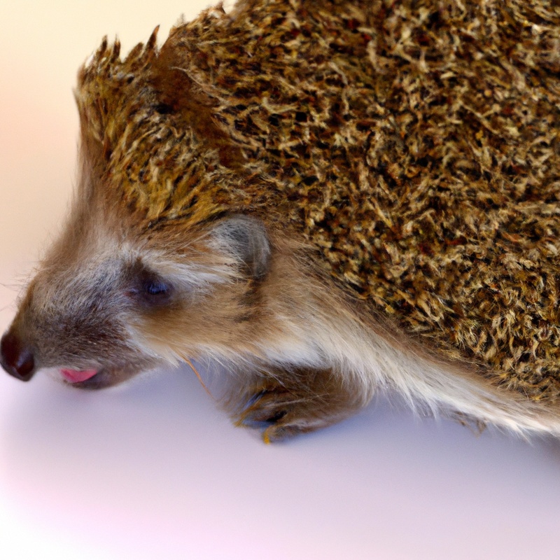 Hedgehog munching meal.