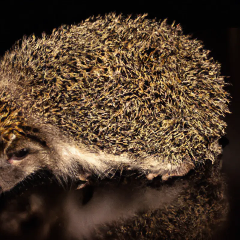 Hedgehog under tree.