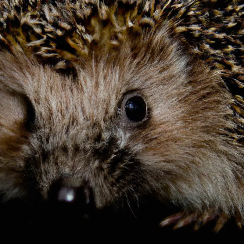 Nocturnal hedgehog navigating.