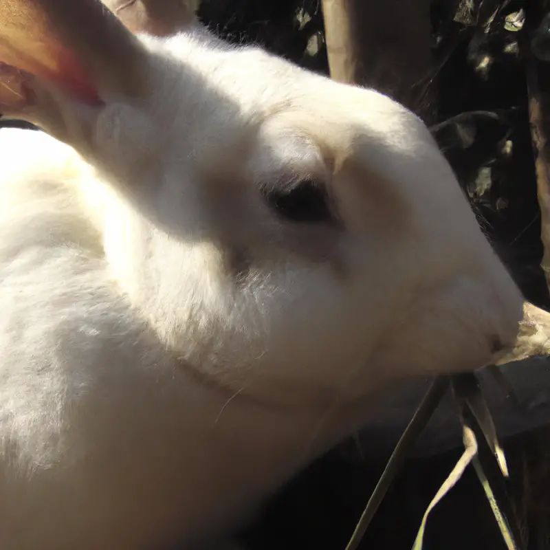 Rabbit eating carrots.
