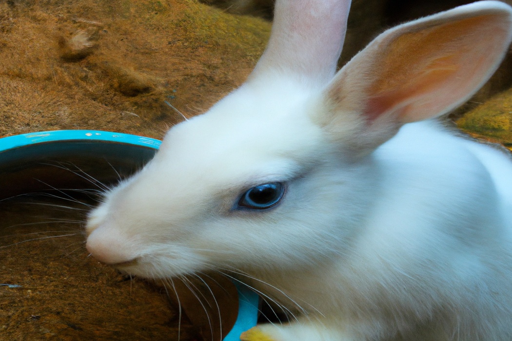Rabbit eating squash.