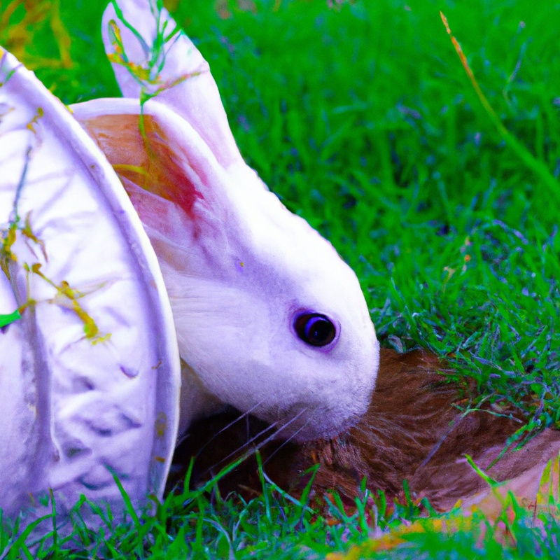 Rabbits burrowing underground.
