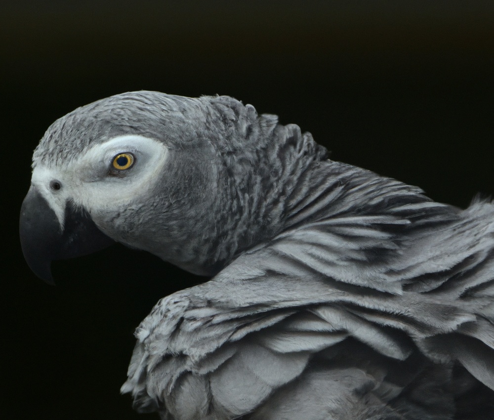 Captive African Grey Parrot.