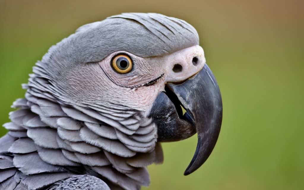 African Grey eating cheese