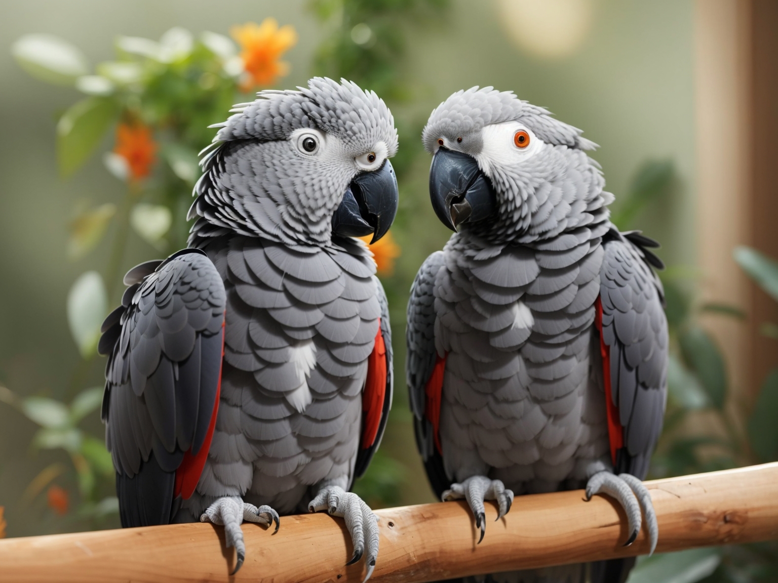 African grey parrot eating reudibakers