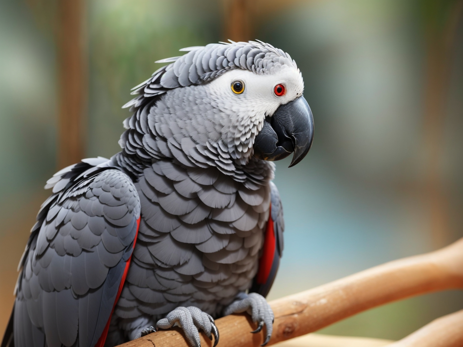 African Grey Parrot with Grapefruit.