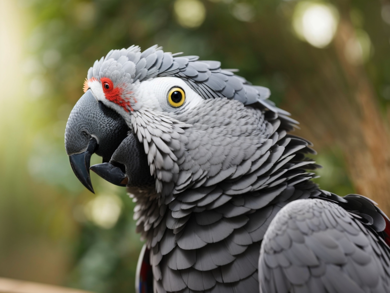 African Grey Parrot with Honey