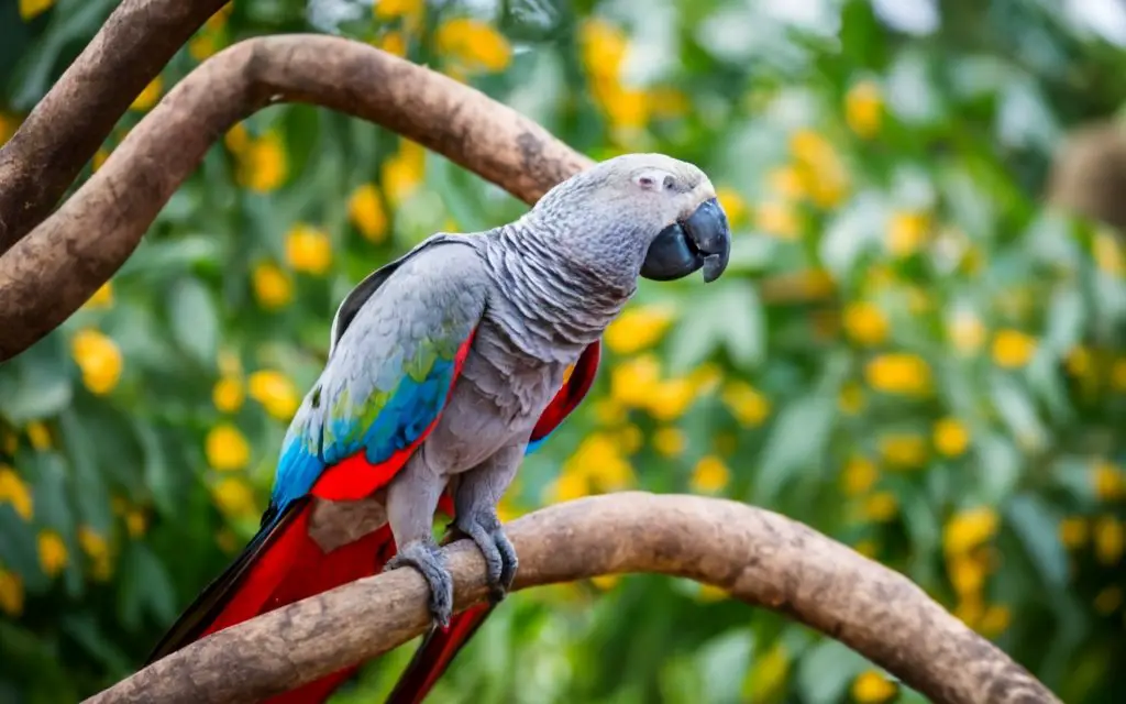 African grey parrot calling