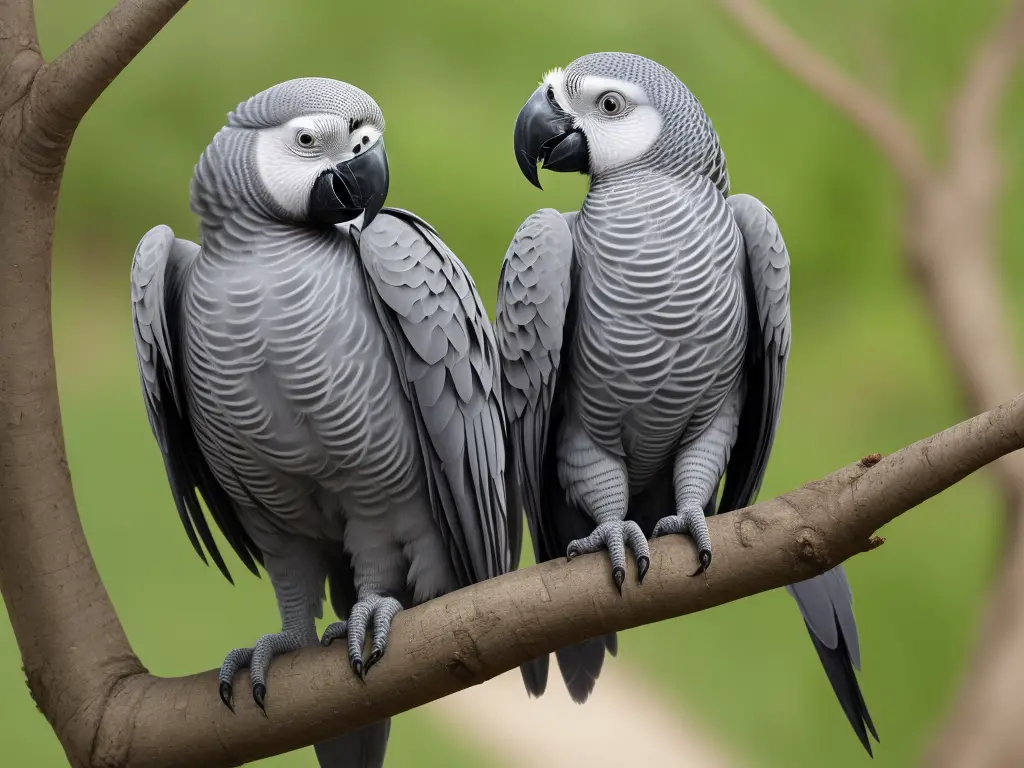 African Grey Parrot Eating Apple.