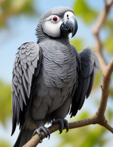 African grey parrot pooping