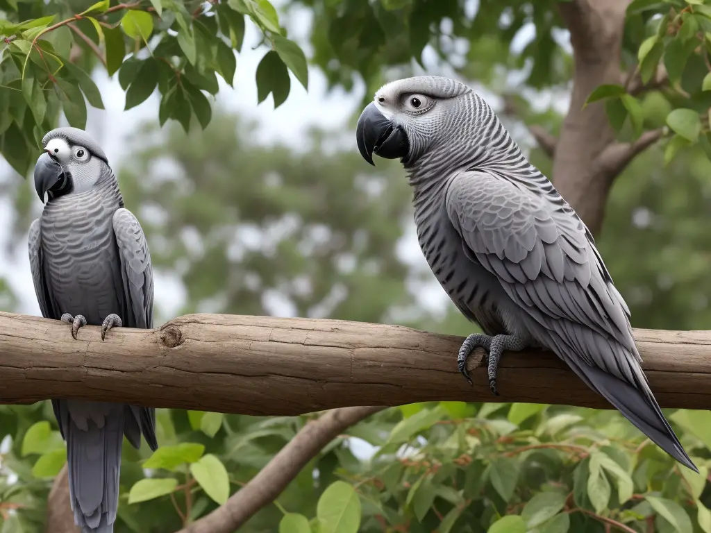 Parrots mingling